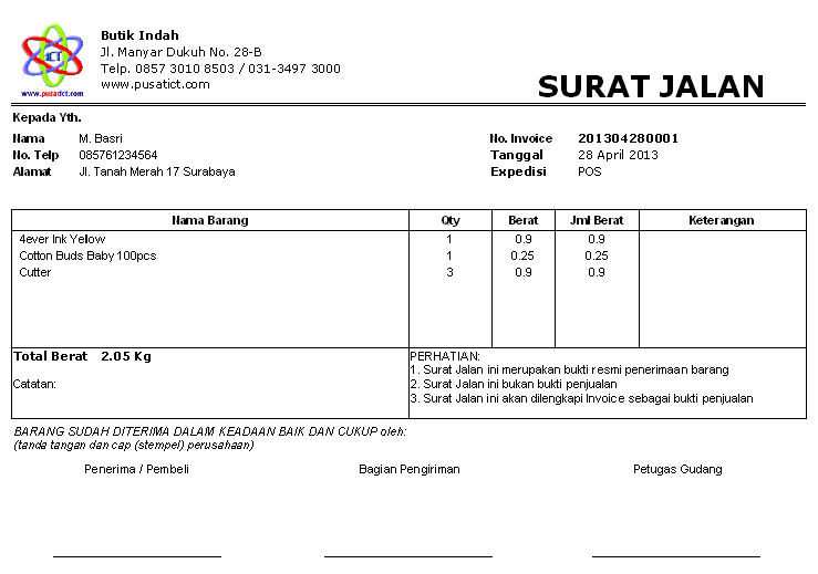 Detail Membuat Surat Jalan Nomer 44