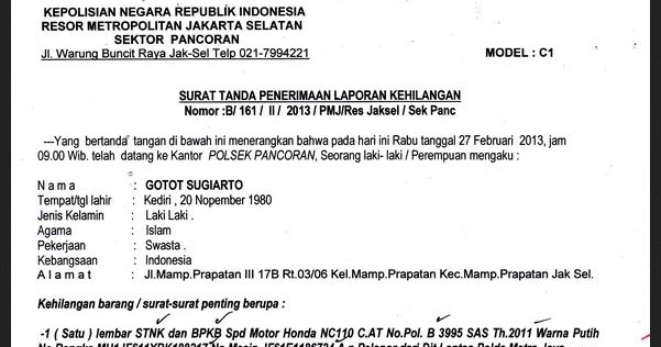 Detail Membuat Surat Kehilangan Atm Nomer 26