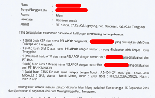 Detail Membuat Surat Kehilangan Atm Nomer 33