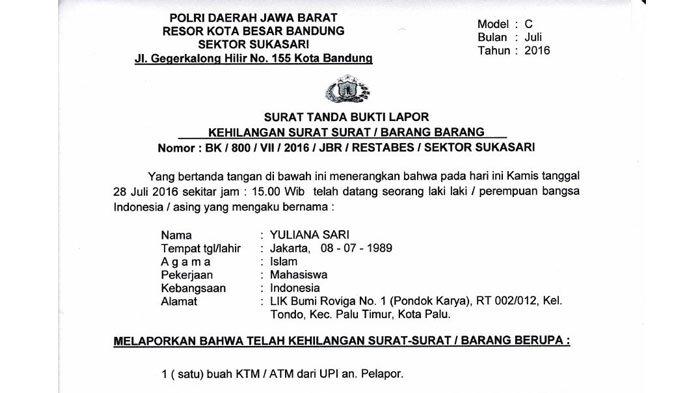 Detail Membuat Surat Kehilangan Atm Nomer 5