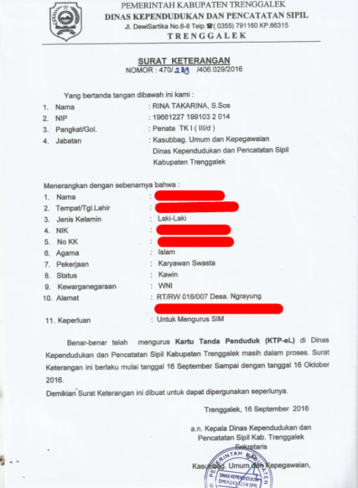 Detail Membuat Surat Kehilangan Ktp Nomer 12