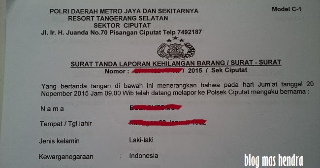 Detail Membuat Surat Kehilangan Ktp Nomer 23