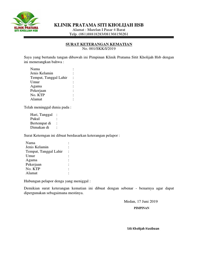 Detail Membuat Surat Kematian Nomer 13