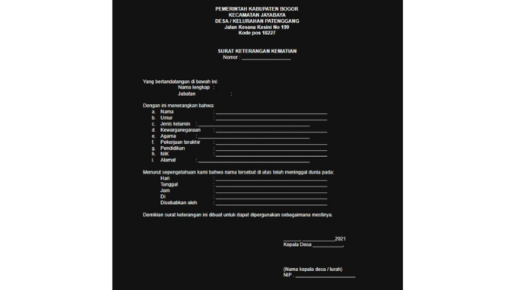 Detail Membuat Surat Kematian Nomer 42