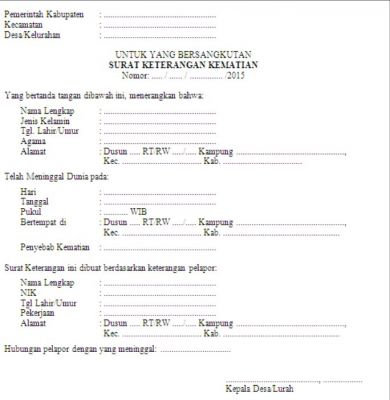 Detail Membuat Surat Kematian Nomer 5