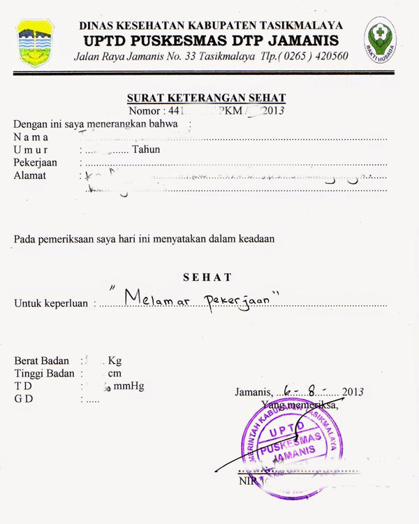 Detail Membuat Surat Kesehatan Nomer 13