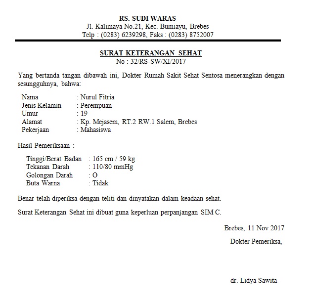 Detail Membuat Surat Kesehatan Nomer 32