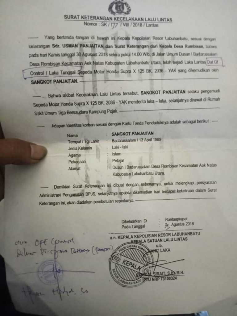 Detail Membuat Surat Keterangan Kecelakaan Nomer 10