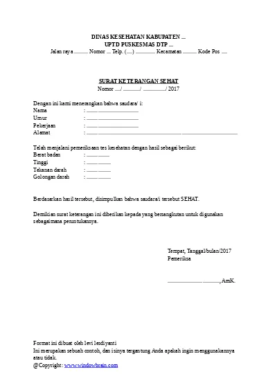 Detail Membuat Surat Keterangan Sehat Nomer 41