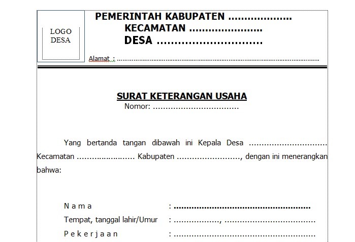 Detail Membuat Surat Keterangan Usaha Nomer 29