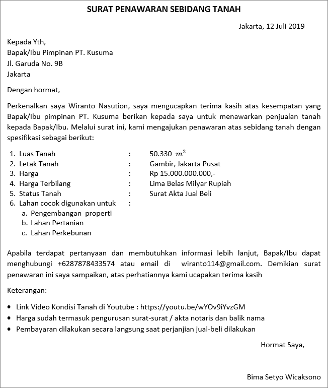 Detail Membuat Surat Penawaran Nomer 26