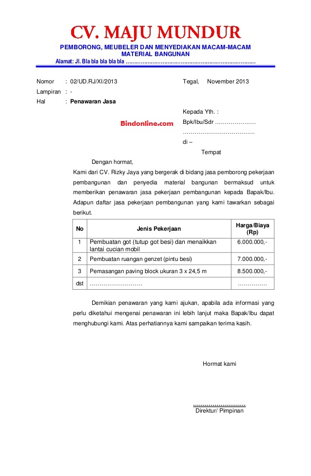 Detail Membuat Surat Penawaran Barang Nomer 31