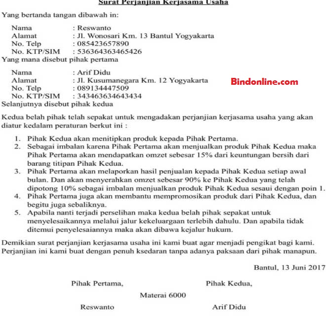 Detail Membuat Surat Perjanjian Nomer 24