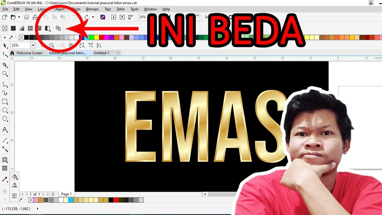 Detail Membuat Tulisan Emas Di Corel Nomer 17