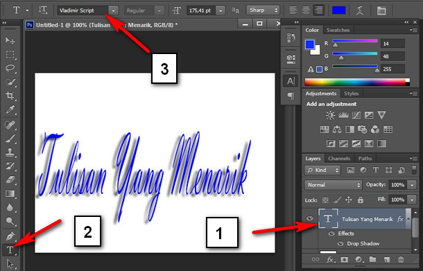 Detail Membuat Tulisan Keren Di Photoshop Nomer 20