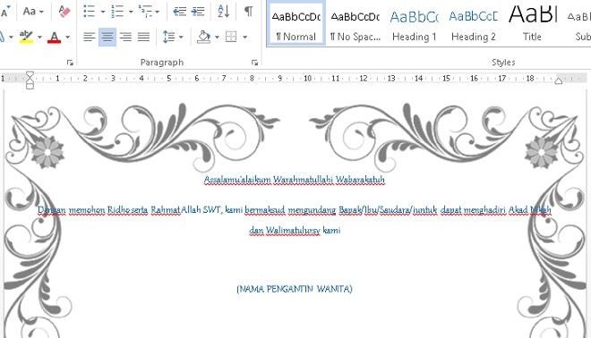 Detail Membuat Undangan Di Word Nomer 2