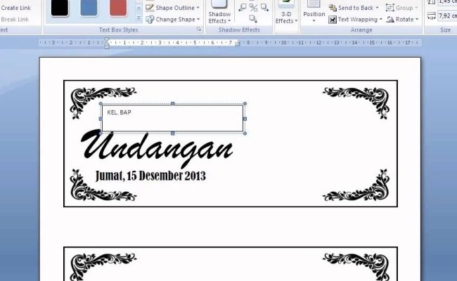 Detail Membuat Undangan Di Word Nomer 47