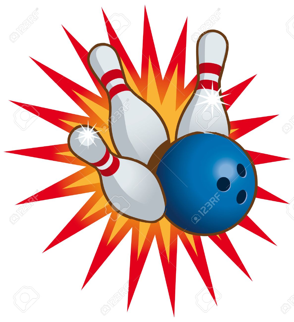 Detail Picture Of Bowling Ball And Pins Nomer 17