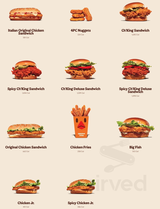 Detail Picture Of Burger King Menu Nomer 26