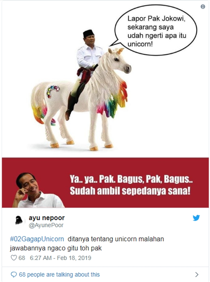 Detail Meme Unicorn Debat Presiden Nomer 3