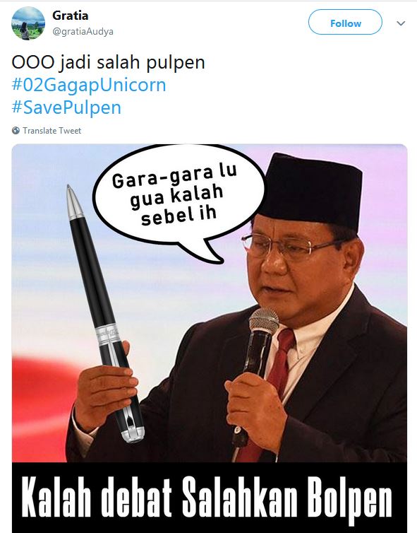 Detail Meme Unicorn Debat Presiden Nomer 30