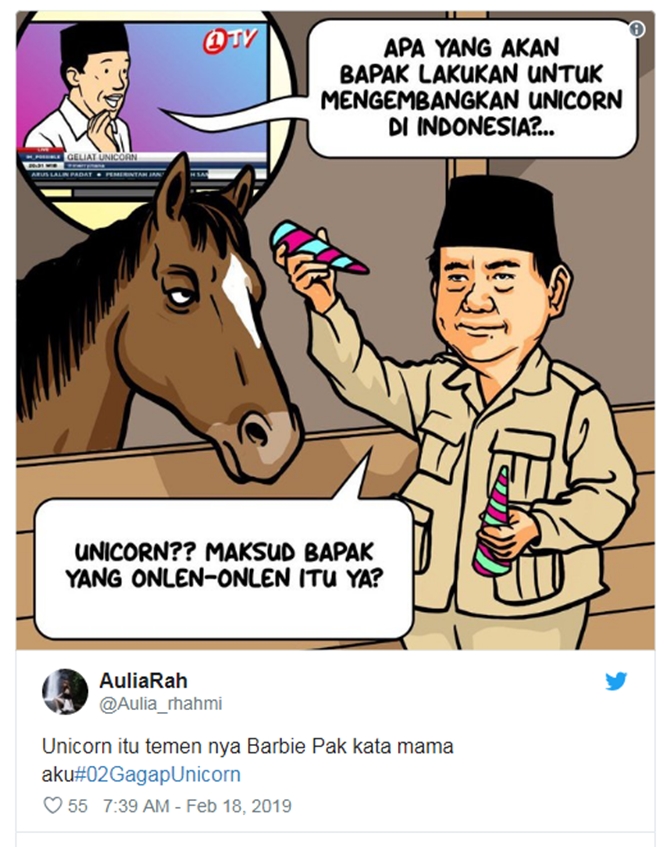 Detail Meme Unicorn Debat Presiden Nomer 9