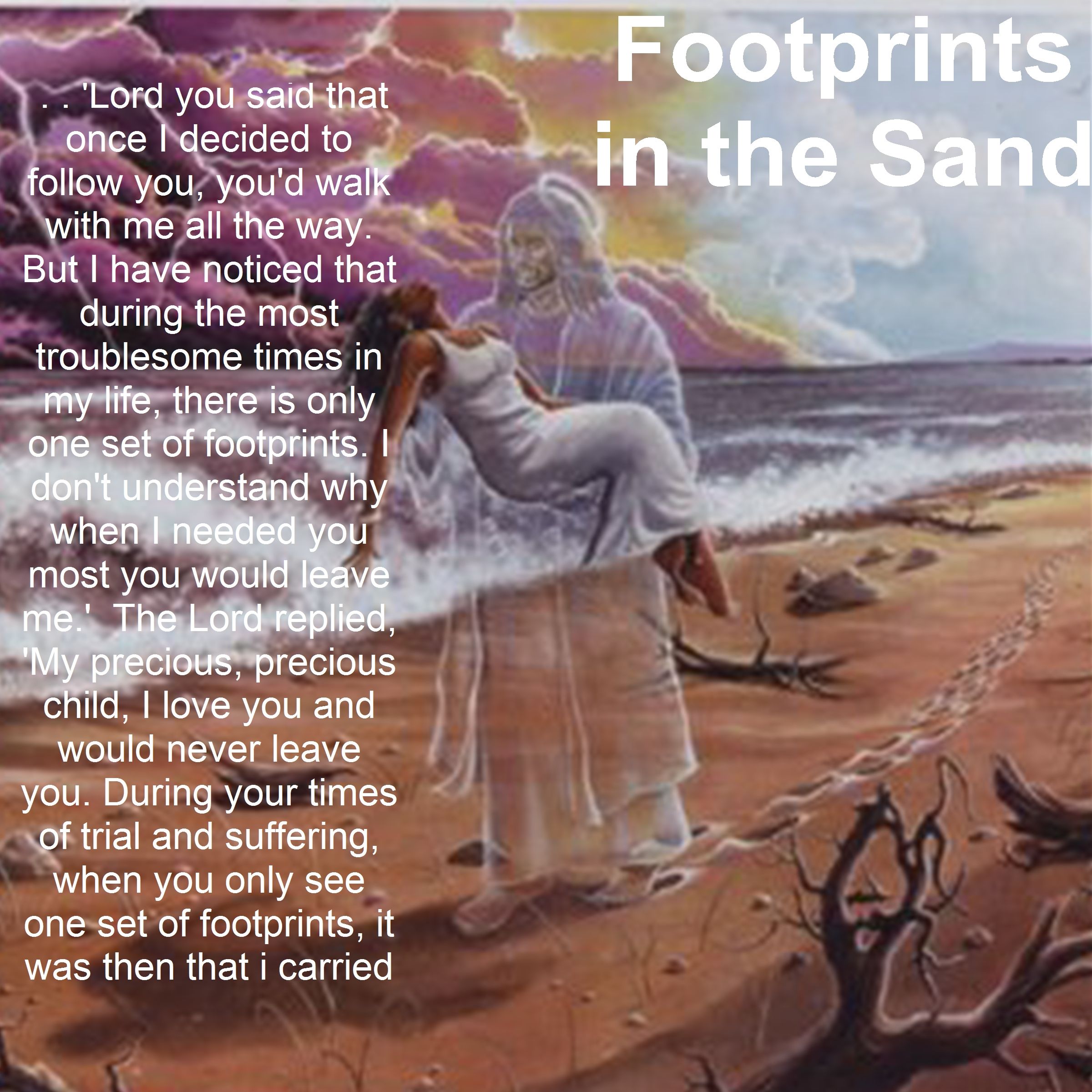 Detail Picture Of Jesus Footprints In The Sand Nomer 29