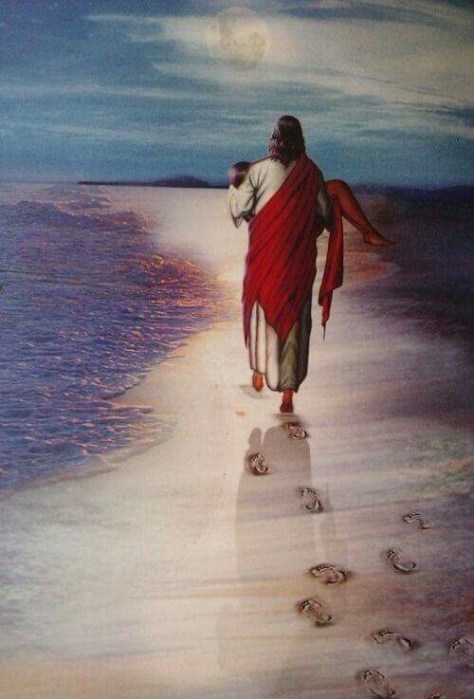 Detail Picture Of Jesus Footprints In The Sand Nomer 37