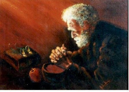 Detail Picture Of Man Praying Over Bread Nomer 22