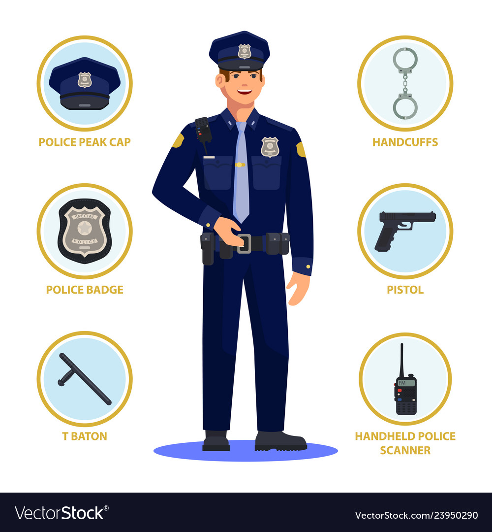 Detail Picture Of Policeman In Uniform Nomer 3