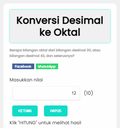 Desimal Ke Oktal Kalkulator - KibrisPDR