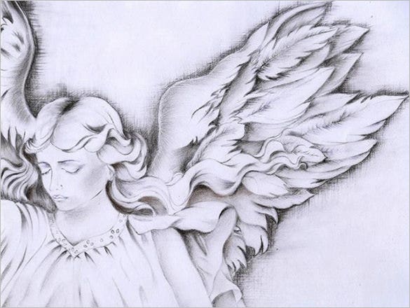 Detail Detailed Angel Wings Drawing Nomer 29