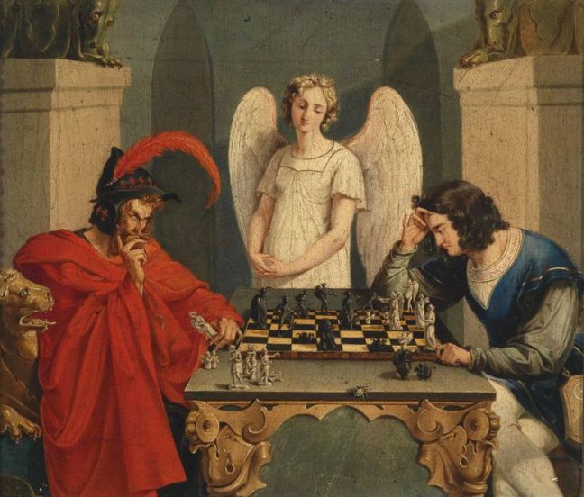 Detail Devil And Angel Playing Chess Painting Nomer 32