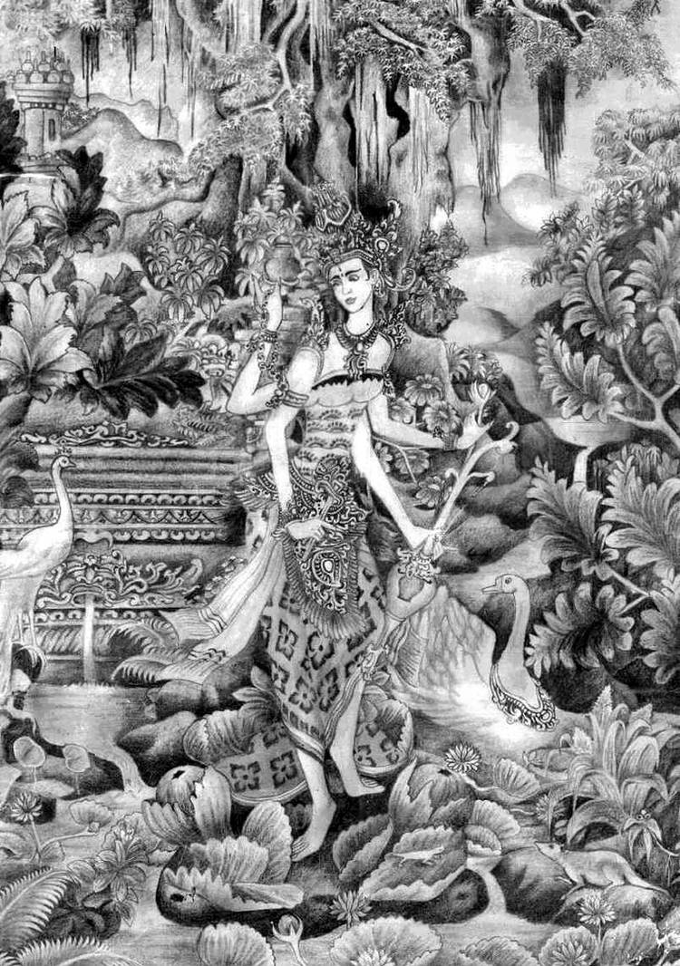 Detail Dewi Saraswati Hitam Putih Nomer 17