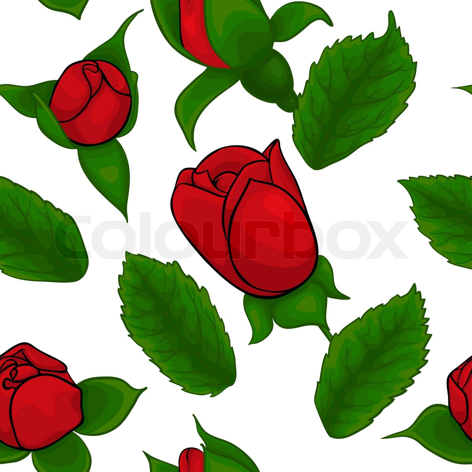 Detail Rose Seamless Pattern Nomer 14