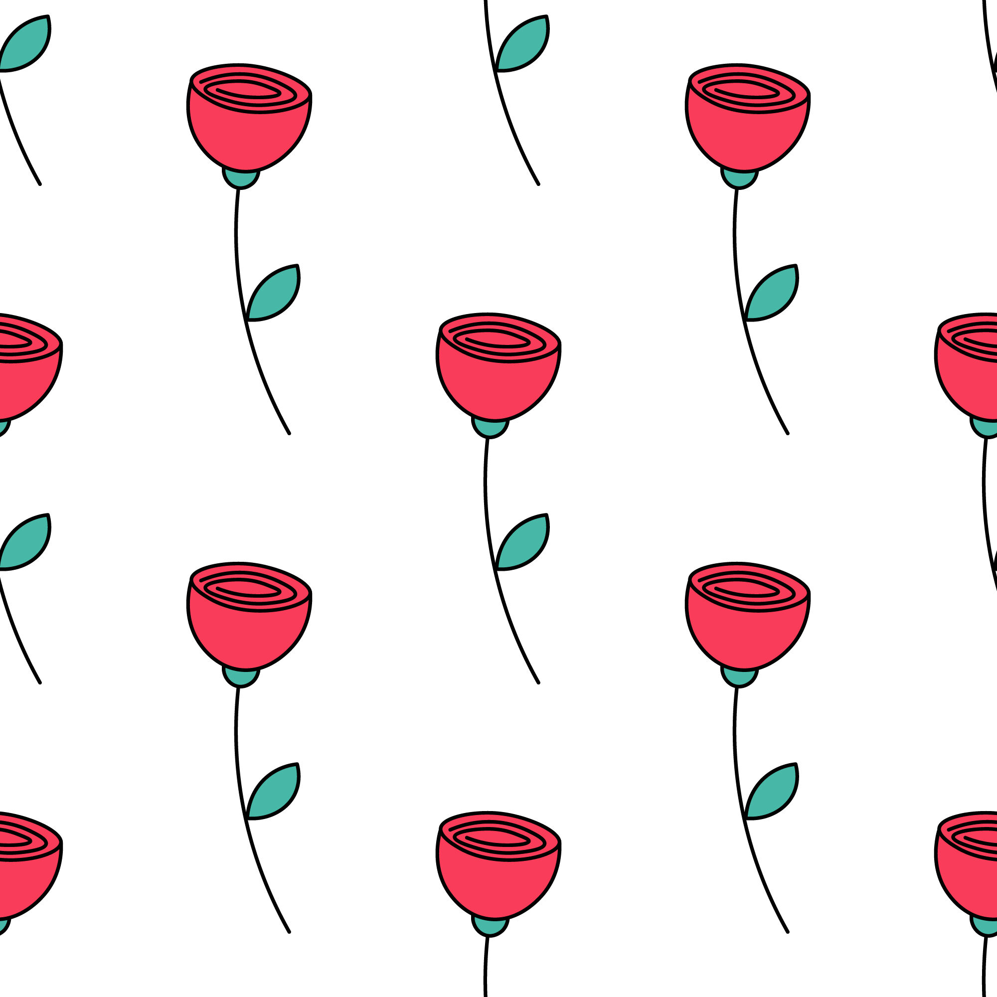 Detail Rose Seamless Pattern Nomer 21