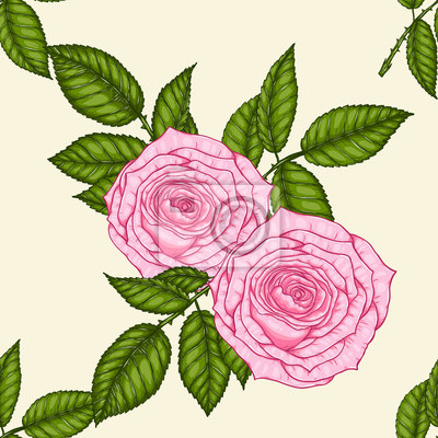 Detail Rose Seamless Pattern Nomer 22
