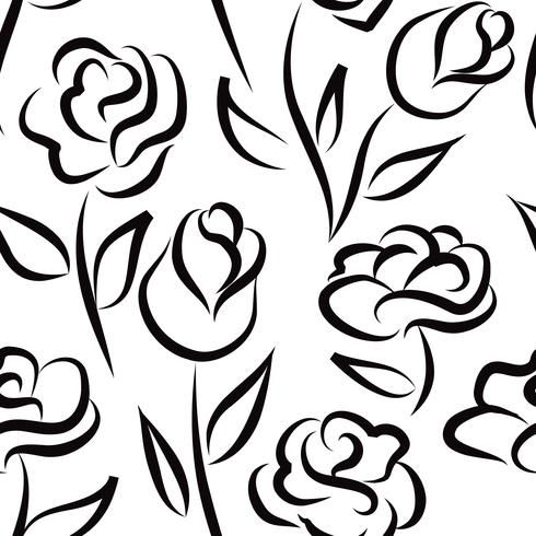 Detail Rose Seamless Pattern Nomer 23