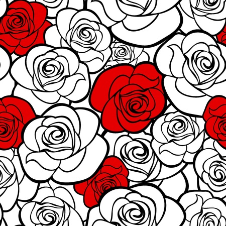 Detail Rose Seamless Pattern Nomer 26