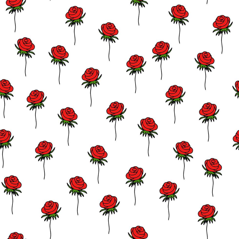 Detail Rose Seamless Pattern Nomer 4