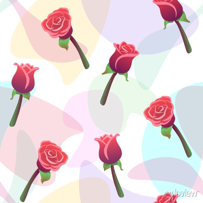 Detail Rose Seamless Pattern Nomer 5