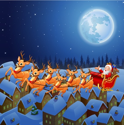 Detail Pictures Of Santa Flying In His Sleigh Nomer 37