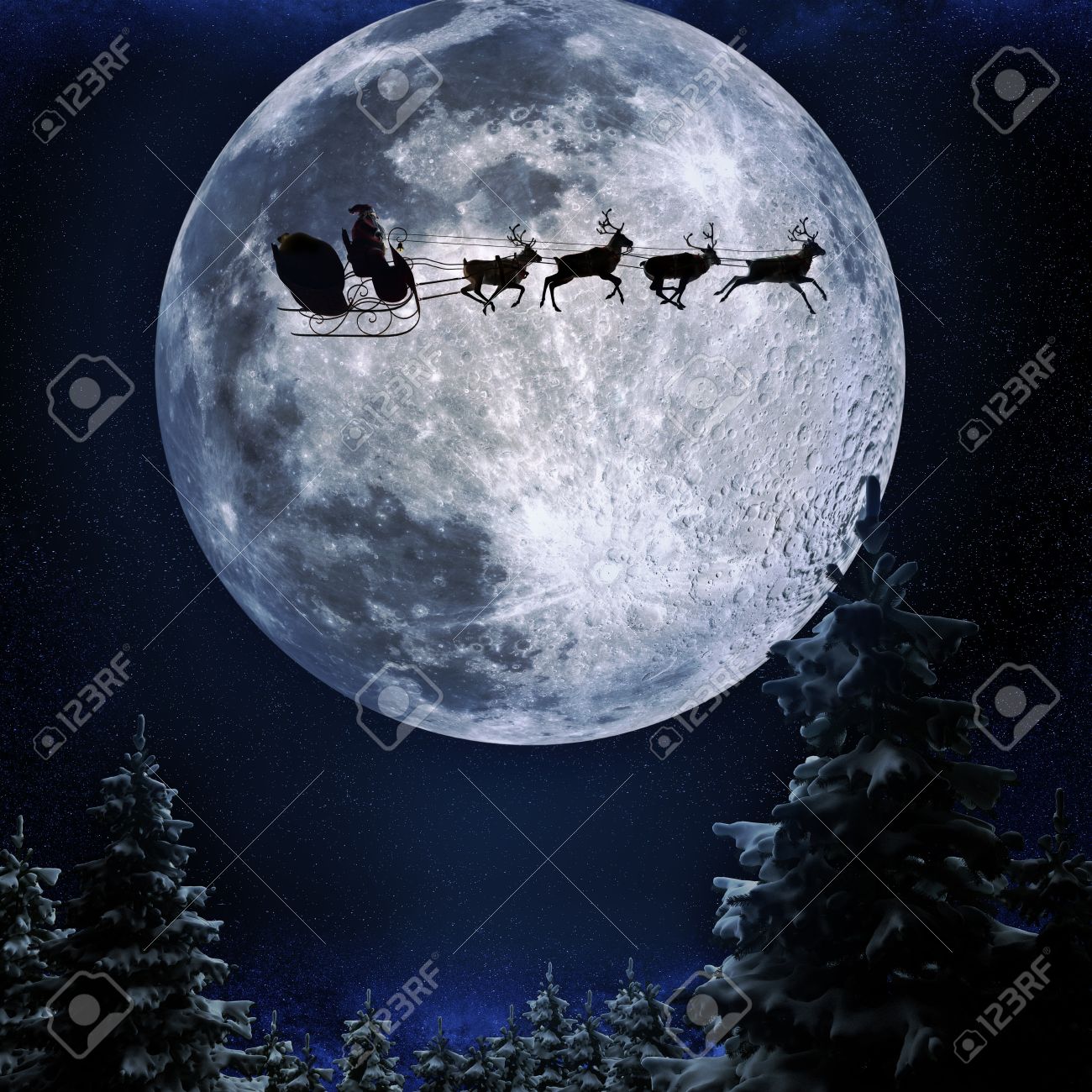 Detail Pictures Of Santa Flying In His Sleigh Nomer 38