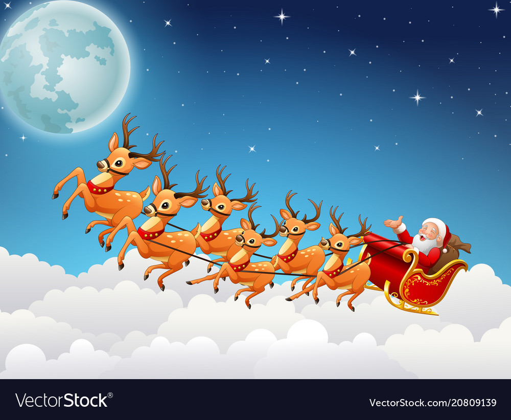 Detail Pictures Of Santa Flying In His Sleigh Nomer 47