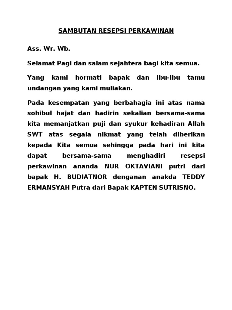 Detail Pidato Ucapan Terima Kasih Pernikahan Nomer 14