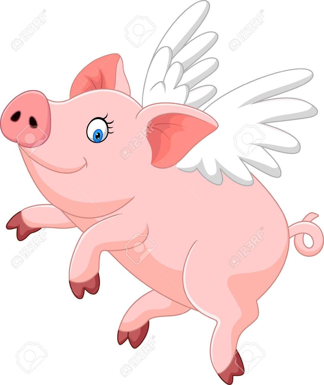 Detail Pig Flying Clipart Nomer 3