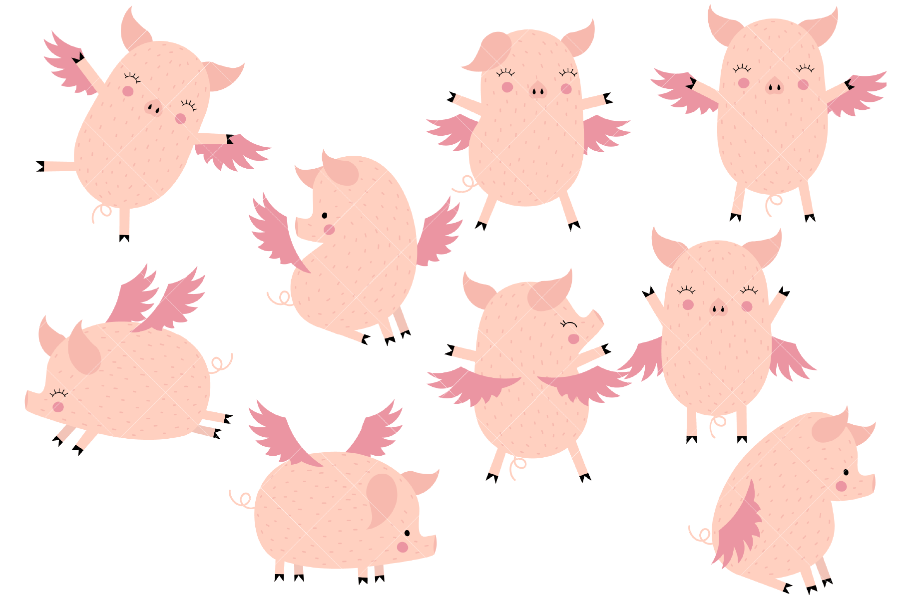 Detail Pig Flying Clipart Nomer 28