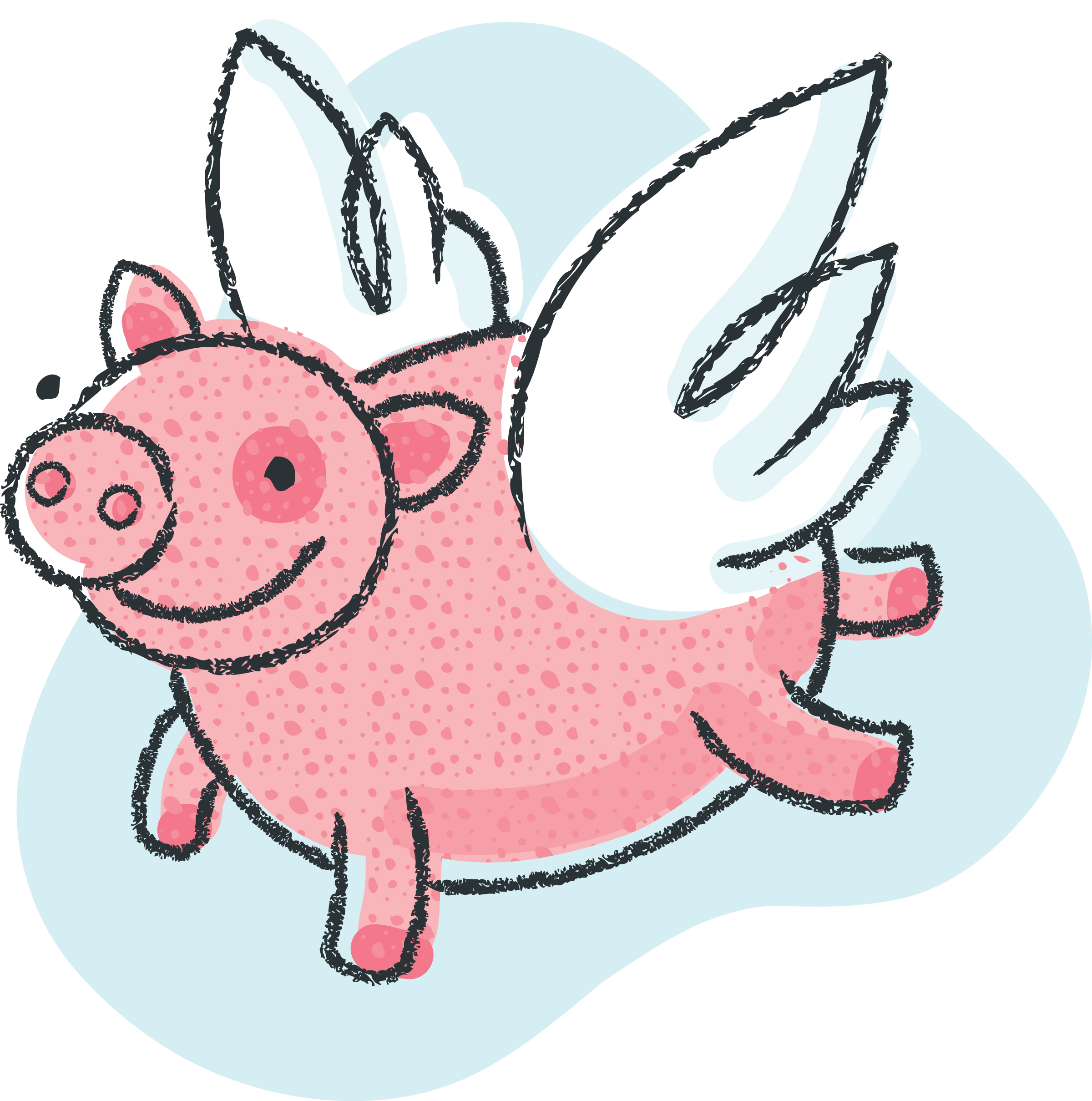 Detail Pig Flying Clipart Nomer 5