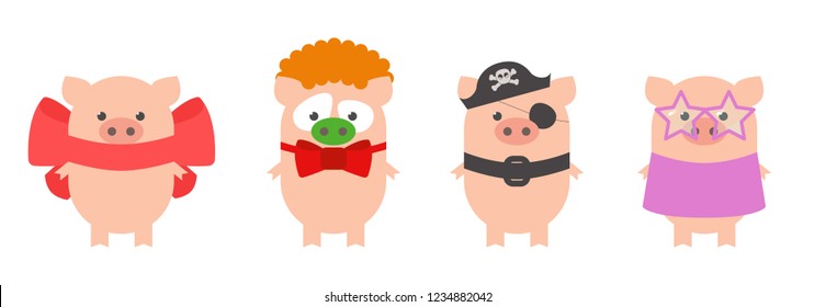 Detail Pig In A Wig Clipart Nomer 8