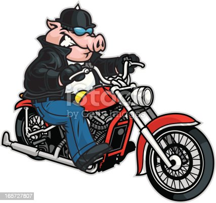 Pig On Motorcycle Clipart - KibrisPDR